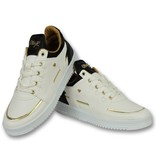 Cash Money Weiße Schnürschuhe Herren - Männer Turnschuh Luxury White Black - CMS71