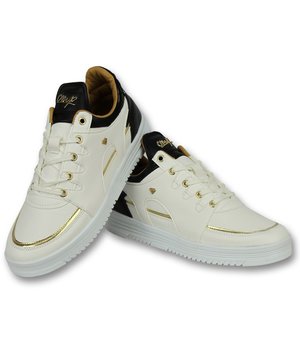 Cash Money Weiße Schnürschuhe Herren - Männer Turnschuh Luxury White Black - CMS71