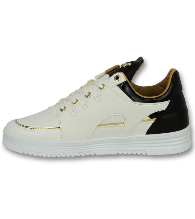 Cash Money Weiße Schnürschuhe Herren - Männer Turnschuh Luxury White Black - CMS71