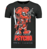 Local Fanatic Rhinestones Psycho Mouse - Shirt Mit Strasssteinen - 6321Z - Schwarz