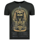 Local Fanatic Rebel Pharaoh Rhinestones - Herren  Exklusives T-Shirt - 6322Z - Schwarz
