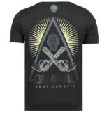 Local Fanatic Rebel Pharaoh Rhinestones - Herren  Exklusives T-Shirt - 6322Z - Schwarz