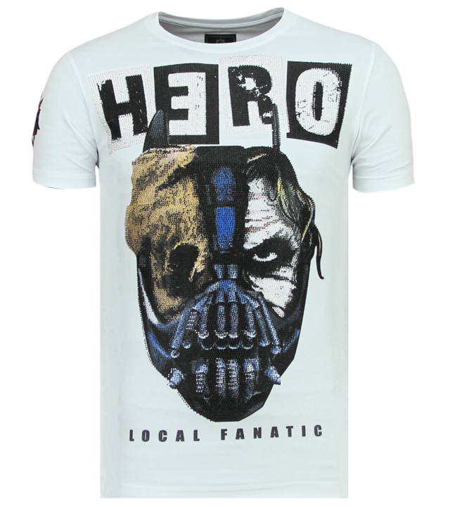 Local Fanatic Hero Mask Rhinestones - T shirts Online Herren - 6323W - Weiß