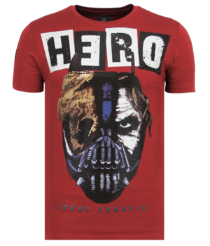 Local Fanatic Hero Mask Rhinestones -Herren  T shirts Online - 6323B - Bordeaux