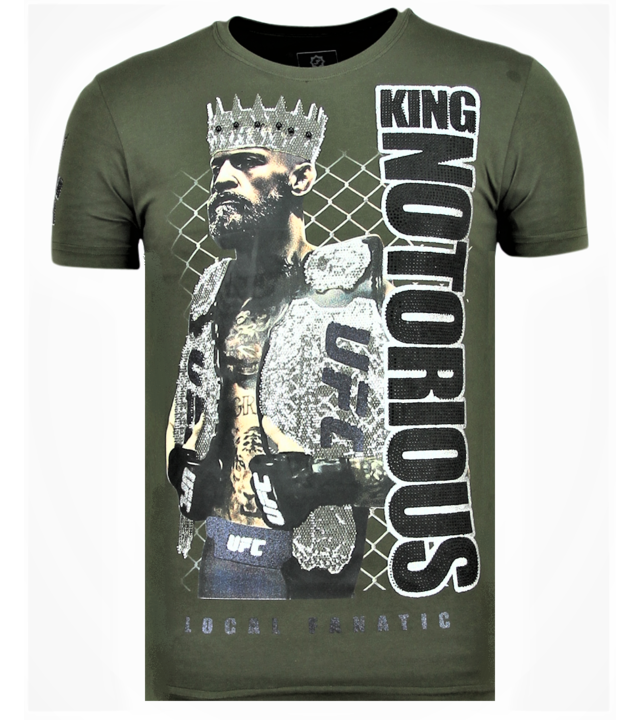 Local Fanatic King Notorious Rhinestones - Sommer T-Shirt Männer - 6324G - Grün