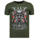 Savage Samurai Rhinestones - Männer Cooles T-Shirt - 6327G - Grün