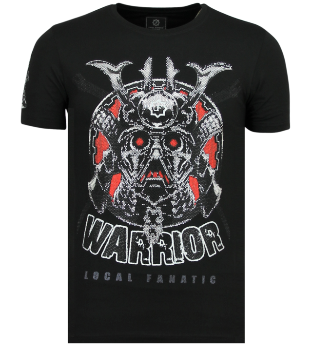 Local Fanatic Savage Samurai Rhinestones - Herren Cooles T-Shirt - 6327Z -  Schwarz