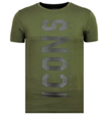 Local Fanatic ICONS Vertical Print - Party T shirt Herren - 6362G - Grün