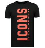 Local Fanatic ICONS Vertical Print - T shirt Herren Party - 6362Z -Schwarz