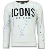 Local Fanatic ICONS Painted Color - Sweatshirt Für Herren - 6341W - Weiß