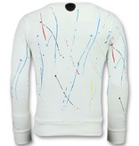 Local Fanatic ICONS Painted Color - Sweatshirt Für Herren - 6341W - Weiß