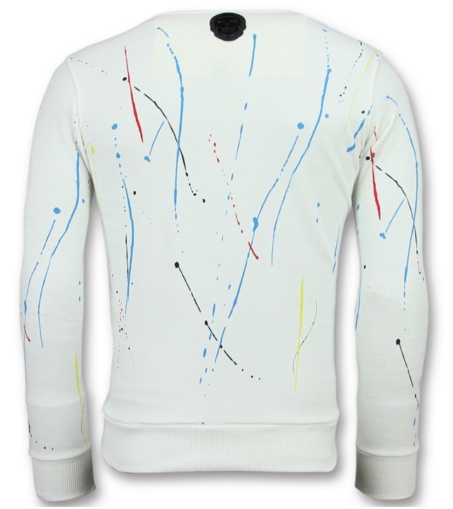 Local Fanatic ICONS Painted Color - Sweatshirt Für Herren - 6341W - Weiß