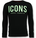 Local Fanatic ICONS Sweatshirt - Schöne Herren Pullover - 6349Z - Schwarz