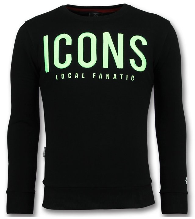 Local Fanatic ICONS Sweatshirt - Schöne Herren Pullover - 6349Z - Schwarz