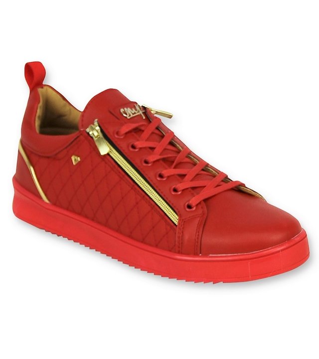 Cash Money Luxus Herren Sneakers - Man Jailor Red Gold - CMS97 - Rot