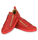 Cash Money Rote Herren Turnschuhe - Herren Cesar Red Gold - Rot