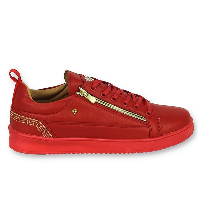 Cash Money Rote Herren Turnschuhe - Herren Cesar Red Gold - Rot