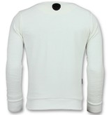 Local Fanatic ICONS  Vertical Sweater - Herren Pullover Sale - 6353W - Weiß