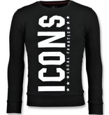 Local Fanatic Sweater ICONS  Vertical - Pullover Sale Herren - 6353Z - Schwarz