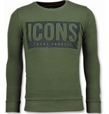 Local Fanatic ICONS Block Sweater - Männer Sweatshirt Günstig - 6355G - Grün