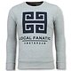 Greek Border Sweater - Grauer Pullover - 6350G - Grau