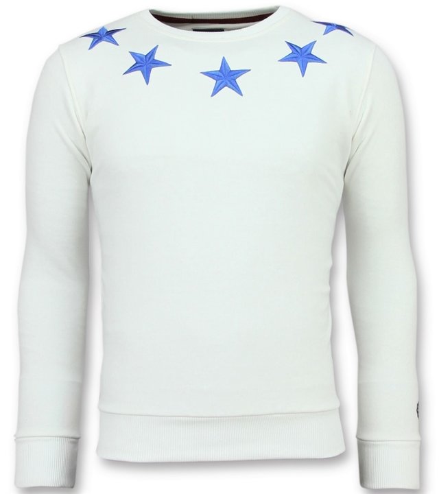 Local Fanatic Five Stars Sweater - Sweatshirt Für Herren - 6354W - Weiß