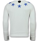 Local Fanatic Five Stars Sweater - Sweatshirt Für Herren - 6354W - Weiß
