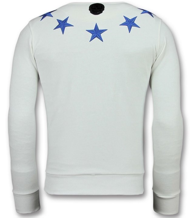 Local Fanatic Five Stars Sweater - Sweatshirt Für Herren - 6354W - Weiß