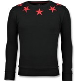 Local Fanatic Five Stars Sweater - Herren Sweatshirt Für - 6354Z - Schwarz