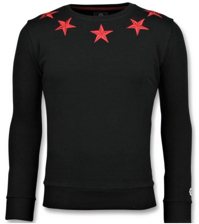 Local Fanatic Five Stars Sweater - Herren Sweatshirt Für - 6354Z - Schwarz