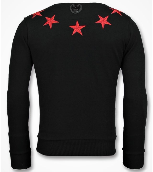 Local Fanatic Five Stars Sweater - Herren Sweatshirt Für - 6354Z - Schwarz