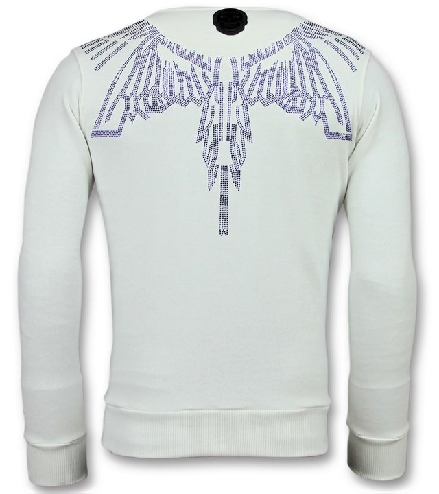 Local Fanatic Eagle Glitter Rhinestones - Sweatshirt Pullover Herren - 6340W - Weiß