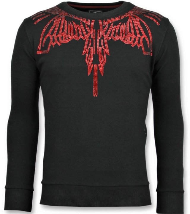 Local Fanatic Eagle Glitter Rhinestones - Herren Sweatshirt Pullover - 6340Z - Schwarz