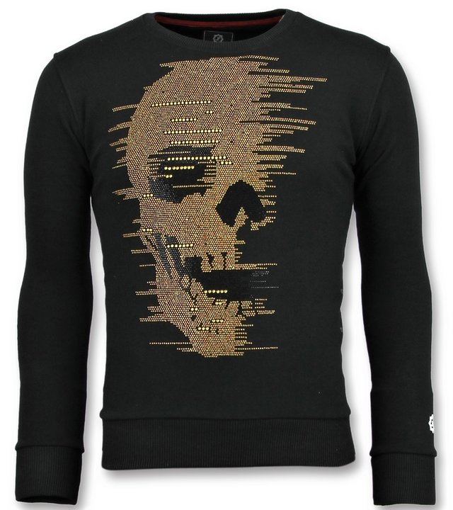 Local Fanatic Skull Glitter Rhinestones - Herren Schöne Pullover - 6343Z - Schwarz