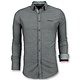 Herren Business Shirts - Streifen Bluse - 3030 - Blau