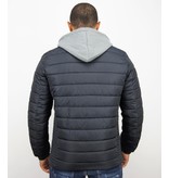 Enos Kurtze Winterjacke Männer -  Blauer Wintermantel - Blau