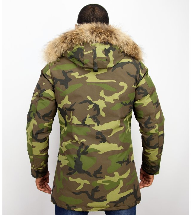 Y chromosome Jacken mit Fellkragen -  Exklusive Camouflage Parka