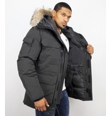 Beluomo Winterjacke Herren - Parka Lang mit Fellkragen -  Expedition Parka - Schwarz