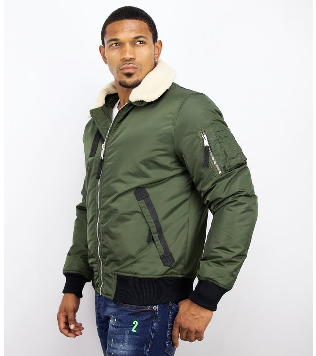 Y chromosome Casual Piloten Jacke Herren - Bomber Jacke - Grün