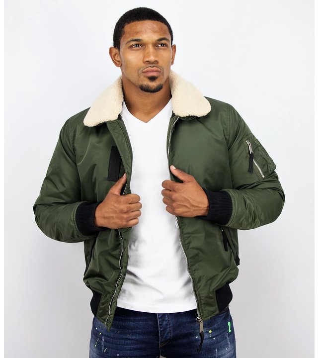 Y chromosome Casual Piloten Jacke Herren - Bomber Jacke - Grün