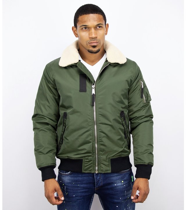 Y chromosome Casual Piloten Jacke Herren - Bomber Jacke - Grün