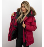 Matogla Winterjacken Damen -Jacken mit Fellkragen - Rot