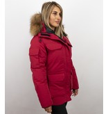 Matogla Winterjacken Damen -Jacken mit Fellkragen - Rot