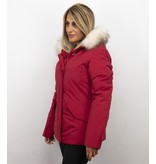 Matogla Jacken mit Fellkragen - Winterjacken Damen Wooly Kurz - Rot Matogla Jacken mit Fellkragen - Winterjacken Damen Wooly Kurz - Rot