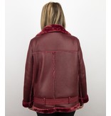 Z-design Shearling Jacket Damen - Lammy Coat - Bordeaux