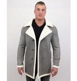 Frilivin Lammy Coat - Shearling Jacke Herren Lammfell - Grau