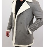 Frilivin Lammy Coat - Shearling Jacke Herren Lammfell - Grau