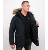 Tony Backer Winterjacken Herren mit Pelz - Parka - Blau