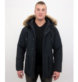 Tony Backer Winterjacken Herren mit Pelz - Parka - Blau