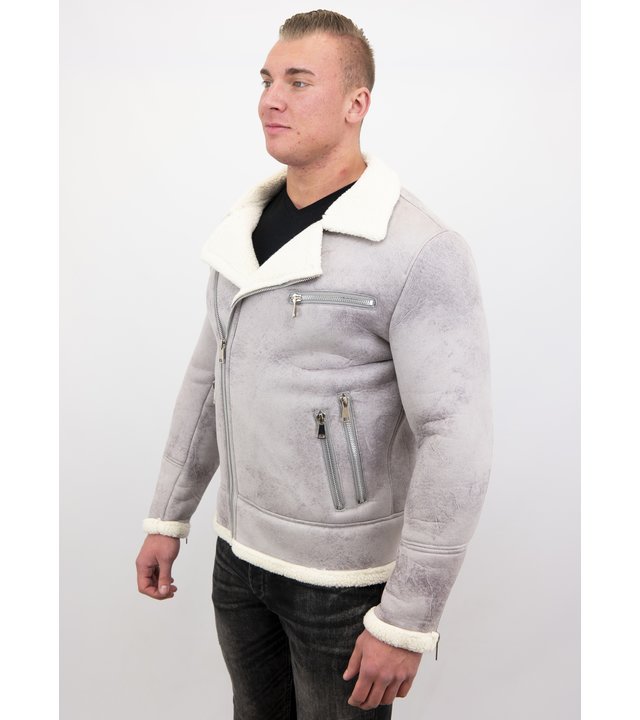 Frilivin Herren Jacke Mit Kunstfell - Lammy Coat - Grau